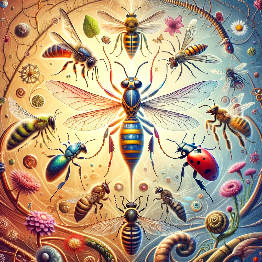 Insect symbiosis illustration showcasing fascinating insect facts, symbiotic relationships in nature, insect biodiversity, and insect ecosystem interactions for an article on insect ecology and mutualism.